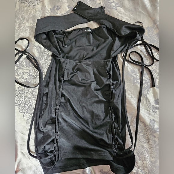 ChicMe - Exotic Backless Lace-up Bodycon Dress - Picture 3 of 5